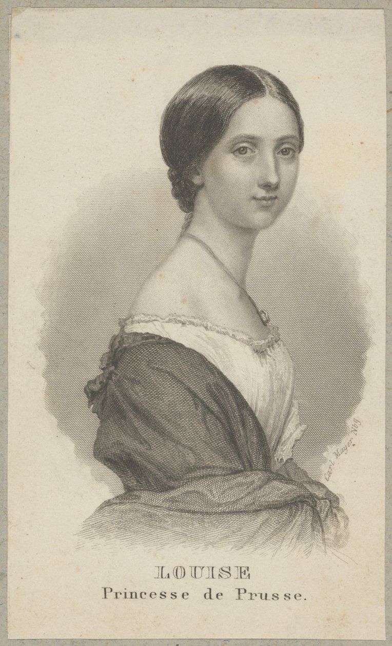 Luise von Preußen (auch: Luise von Mecklenburg-Strelitz, geb. Luise Augusta Wilhelmina Amalia von Mecklenburg-Strelitz, 1776 Hannover - 1810 Hohenzieritz) – Prinzessin von Mecklenburg-Strelitz, Königin von Preußen als Gemahlin von König Friedrich Wilhelm I von Carl Mayer