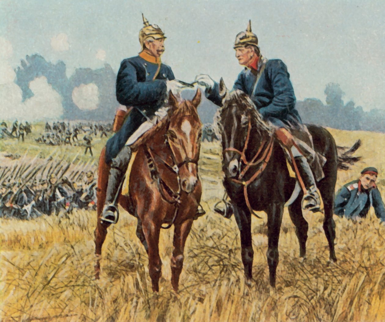 Bismarck und Moltke bei Königgrätz, 3. Juli 1866 von Carl Rochling