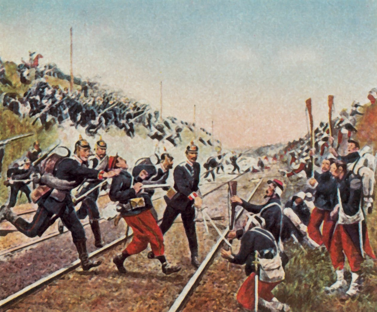 Sturm auf den Bahndamm bei Nuits durch die Badener von Carl Rochling