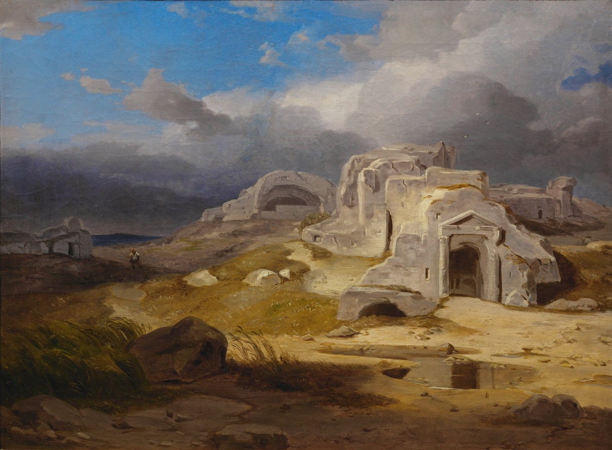 Das Grab von Archimedes bei Syrakus, Sizilien, Italien von Carl Rottmann