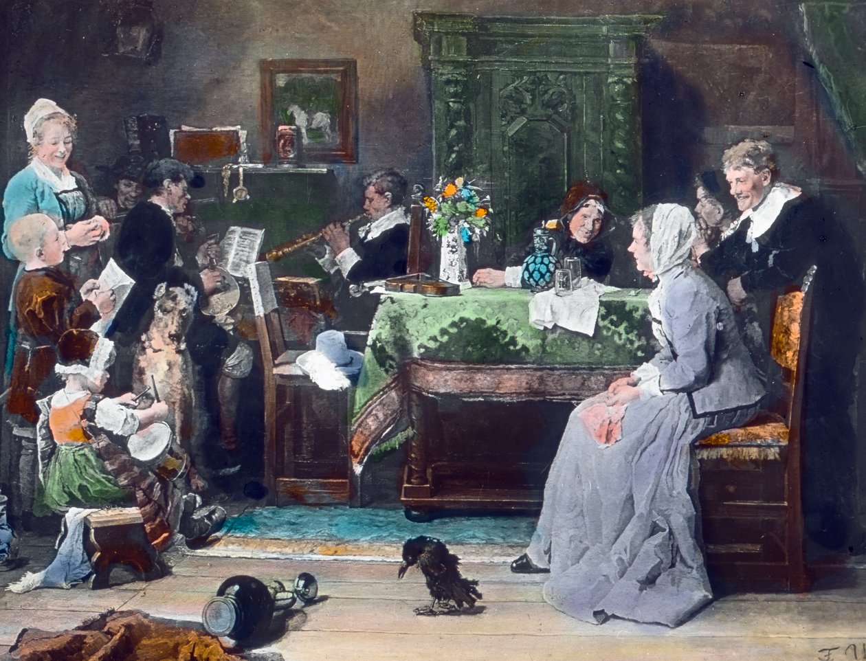 Das Familienkonzert. Gemälde des deutschen Malers Fritz von Uhde (1848 - 1911) im Jahr 1881. Bilddatum: ca. 1890. Carl Simon Archiv von Carl Simon