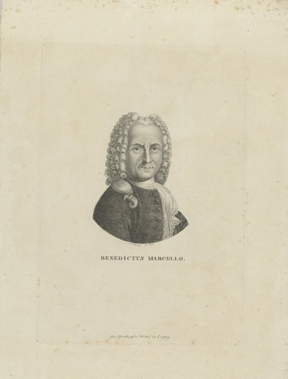 Porträt des Komponisten Benedetto Marcello 1686-1739, ca. 1795 von Carl Traugott Riedel