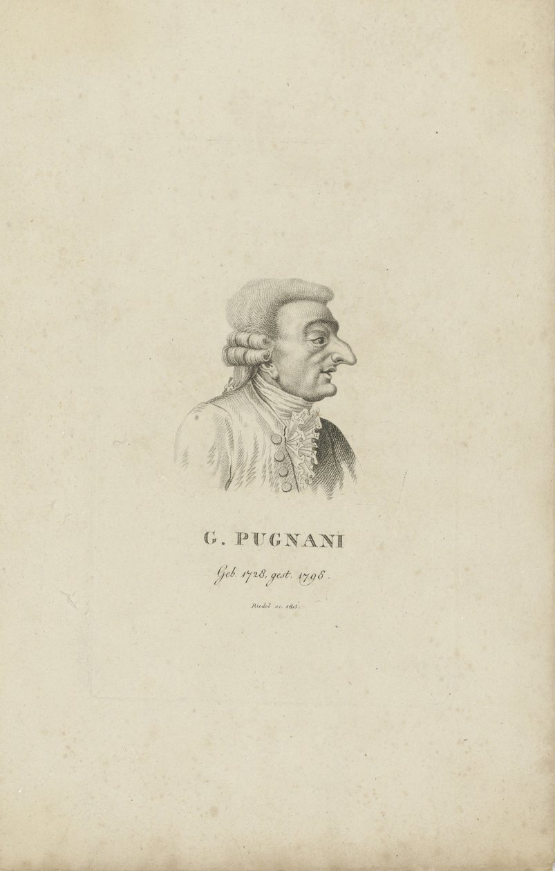 Porträt des Geigers und Komponisten Gaetano Pugnani von Carl Traugott Riedel