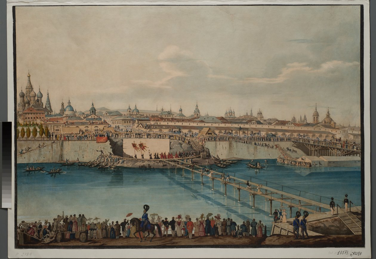 Grundsteinlegung für die Moskvoretsky-Brücke in Moskau, 1830 von Carl von Hampeln