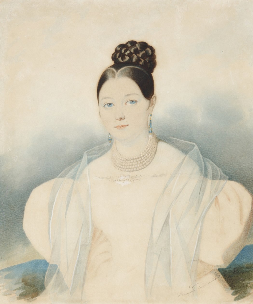 Porträt der Gräfin Ekaterina Alexandrovna Zubova, geb. Obolenskaya 1811-1843, 1830er Jahre von Carl von Hampeln