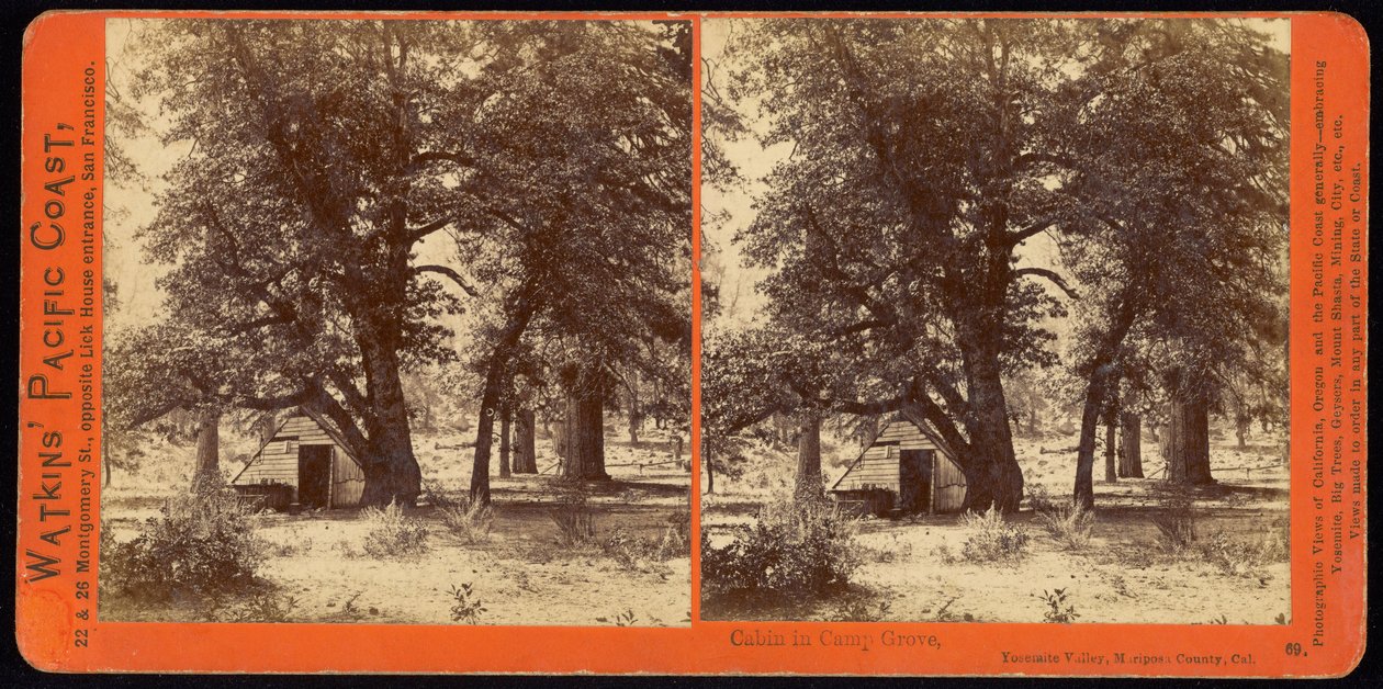Hütte im Camp Grove, Yosemite-Tal, Mariposa County, Kalifornien von Carleton E. Watkins