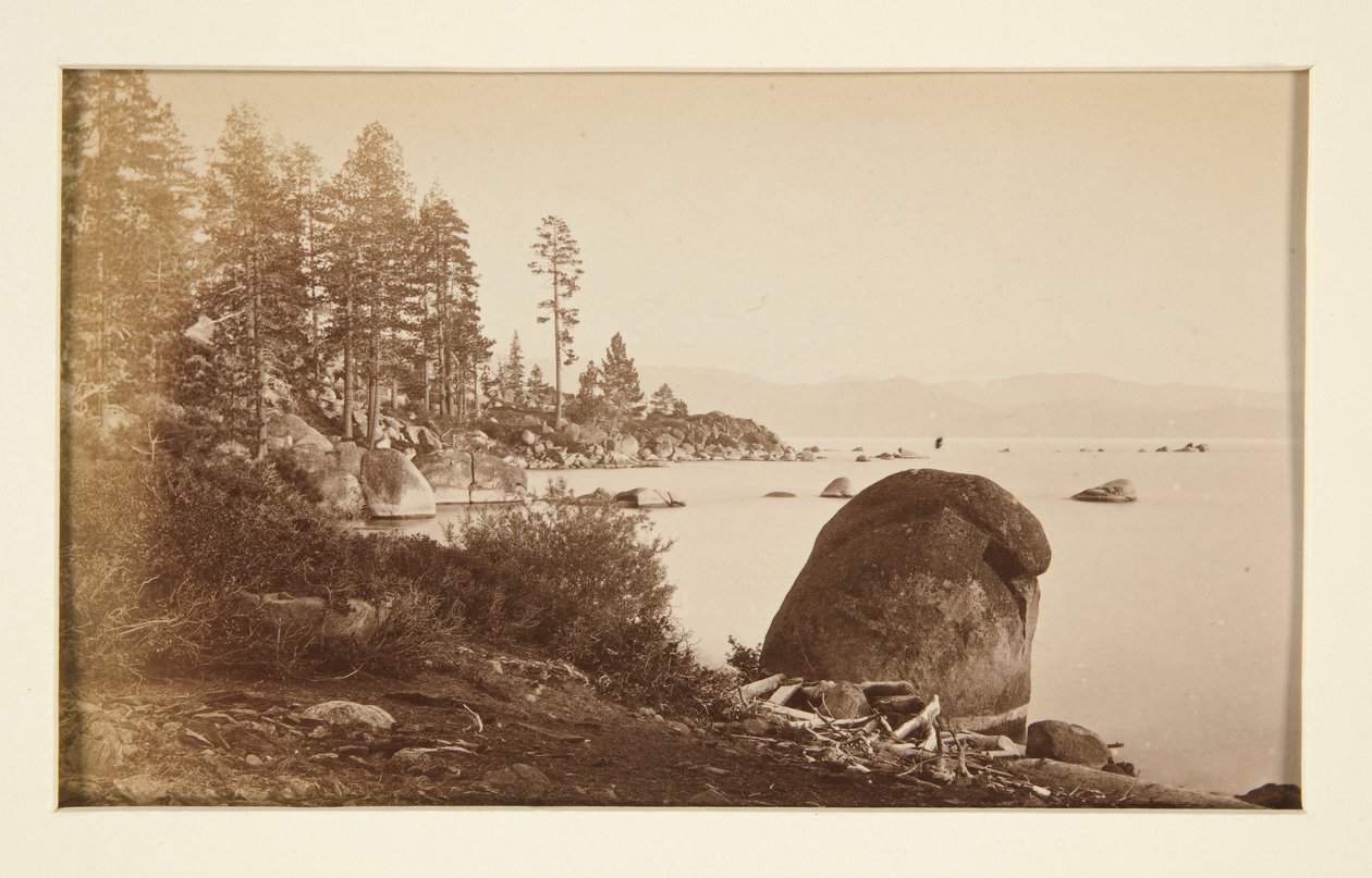 Vier Eisenbahnszenen und vier Ansichten des Lake Tahoe: Lake Tahoe vom Künstlerpunkt von Carleton E. Watkins