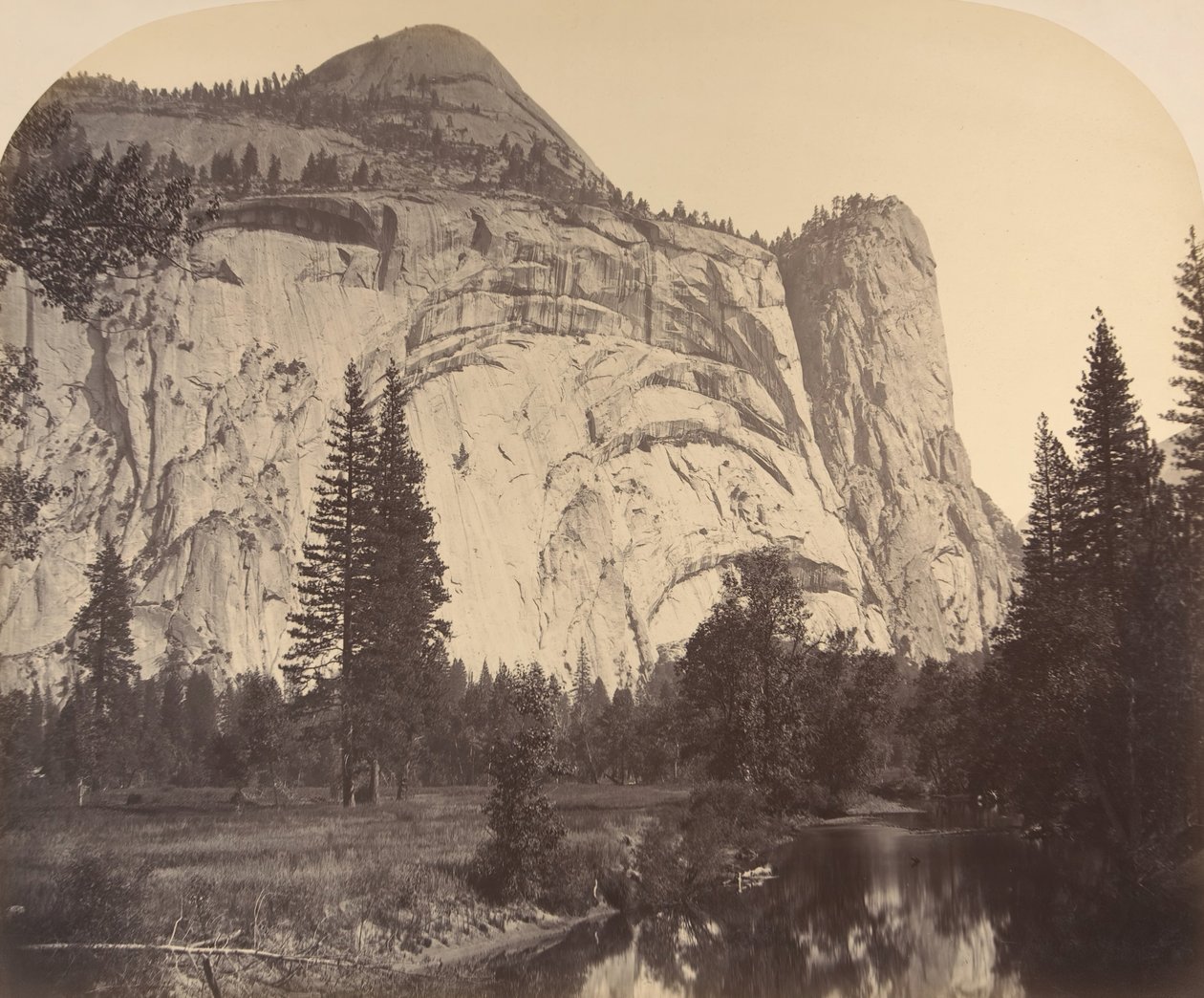 Nordkuppel links - Königliche Bögen - Washington-Säule, 1861, Yosemite von Carleton Emmons Watkins