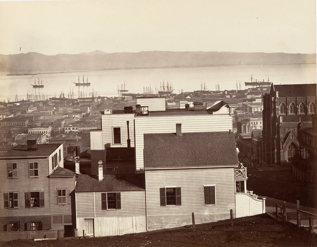 San Francisco, von California und Powell Streets, 1864, gedruckt ca. 1876 von Carleton Emmons Watkins