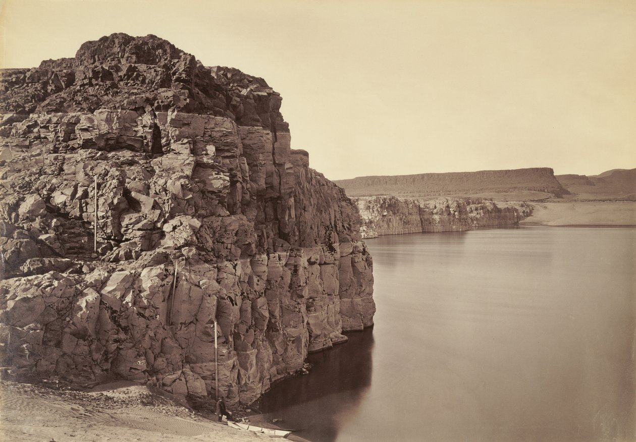 [The Dalles, Extreme von Hoch- und Niedrigwasser, 92 ft.] / [Kopf der Dalles, Columbia River, Oregon] von Carleton Watkins