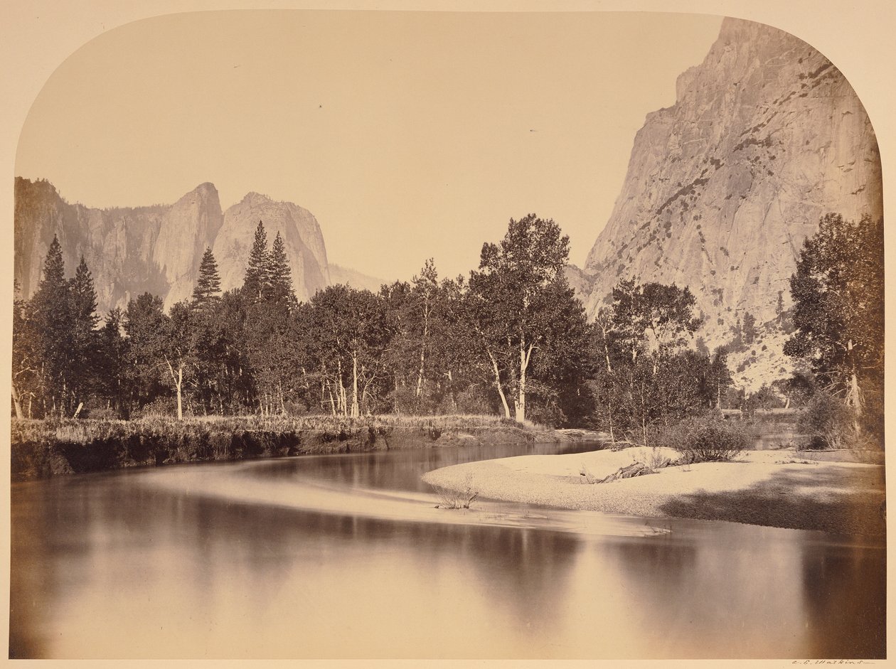 Blick vom Camp Grove ins Tal - Yosemite von Carleton Watkins