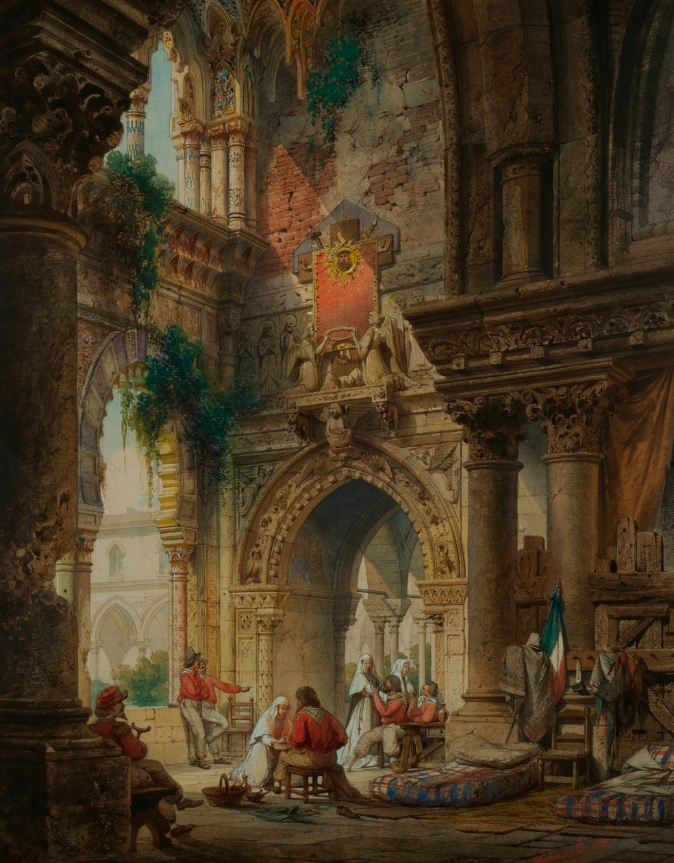 Das Kloster von Palermo, ca. 1850 von Carlo Ferrario