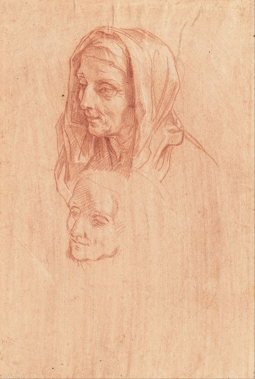 Zwei Studien für den Kopf einer alten Frau von Carlo Maratta or Maratti