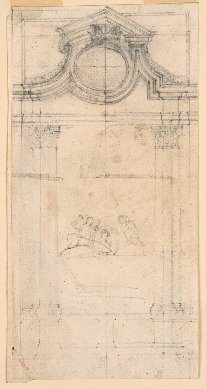 Entwurf eines Grabmals für ein Kloster, ca. 1745 von Carlo Marchionni