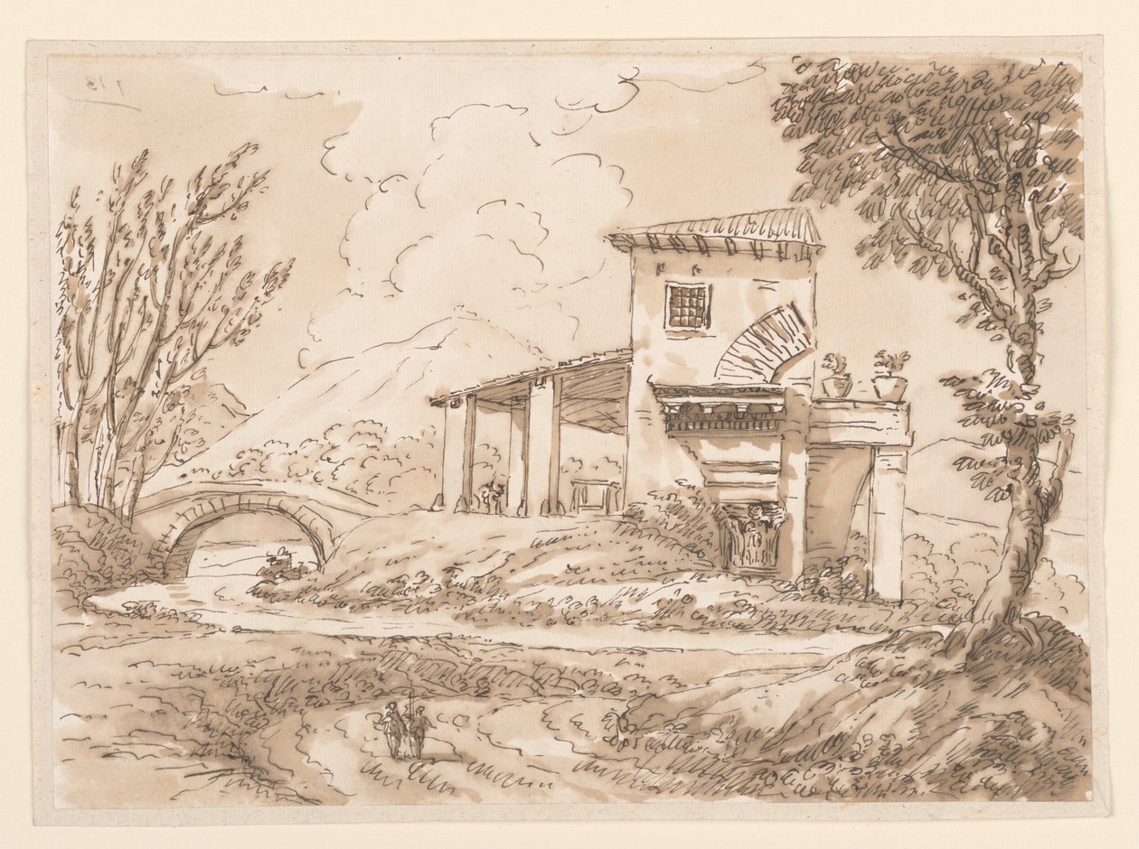 Landschaft mit Villa, 1750–60 von Carlo Marchionni
