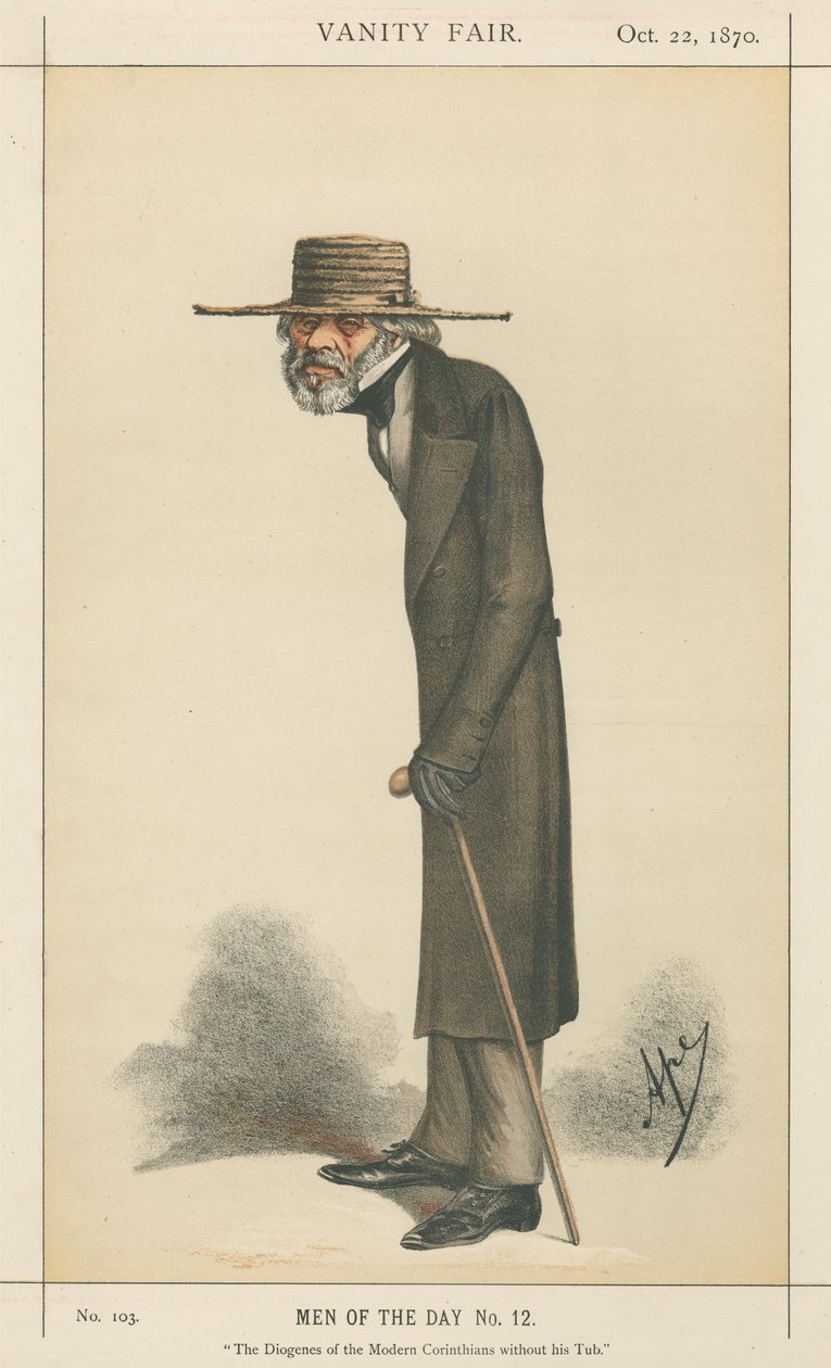 Der Diogenes der modernen Korinther ohne seine Tonne, Thomas Carlyle (Vanity Fair Serie) von Carlo Pellegrini