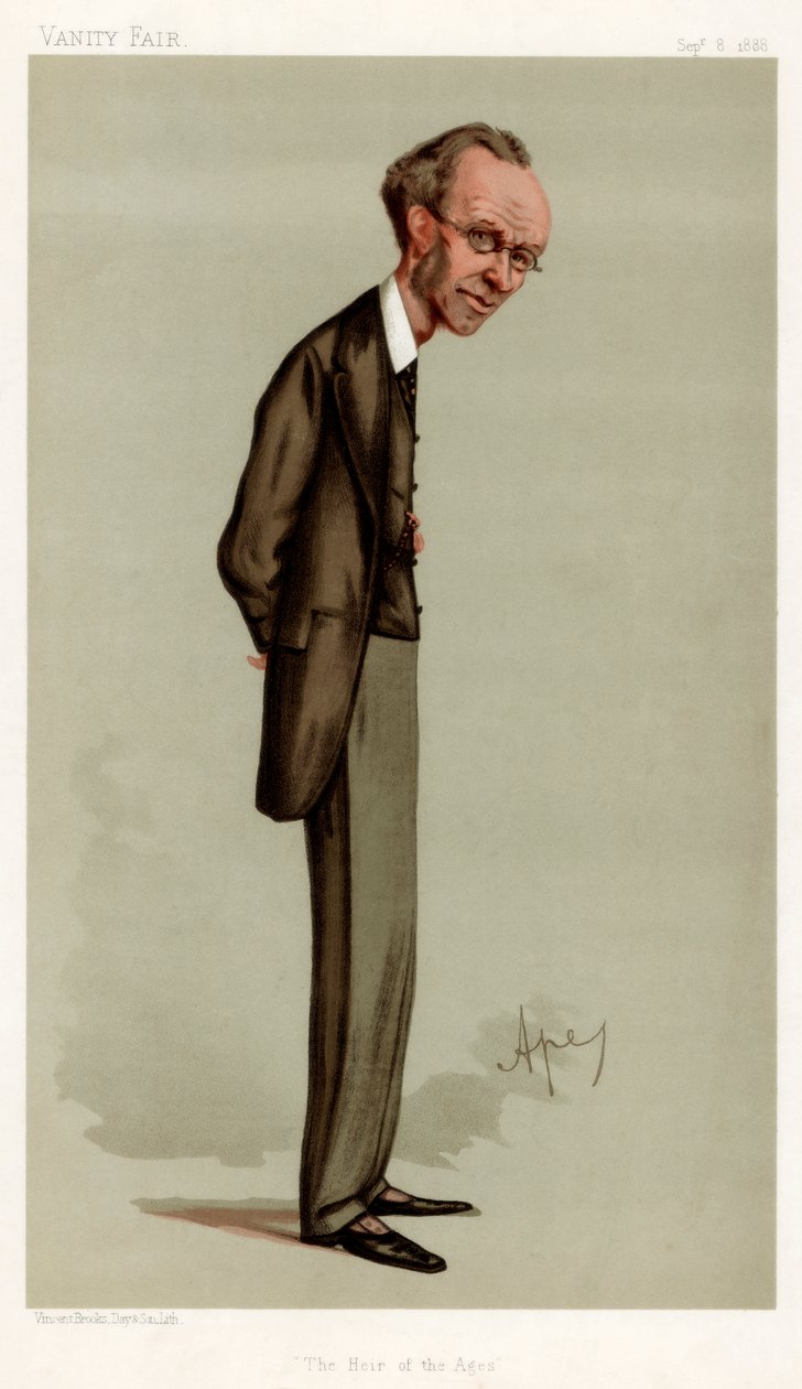 Der Erbe der Zeitalter, James Payn, englischer Schriftsteller, 1888 von Carlo Pellegrini