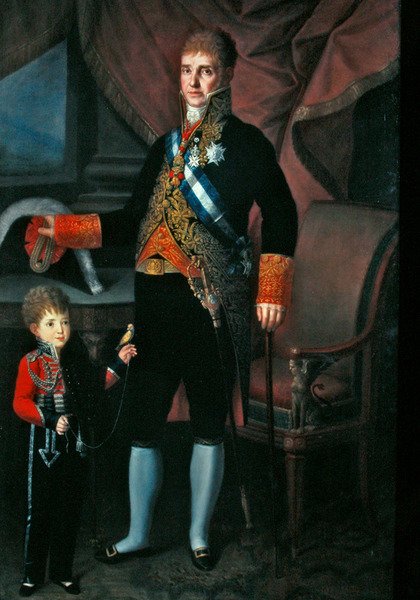 Porträt von Graf Torrejon und seinem Sohn von Carlos Blanco