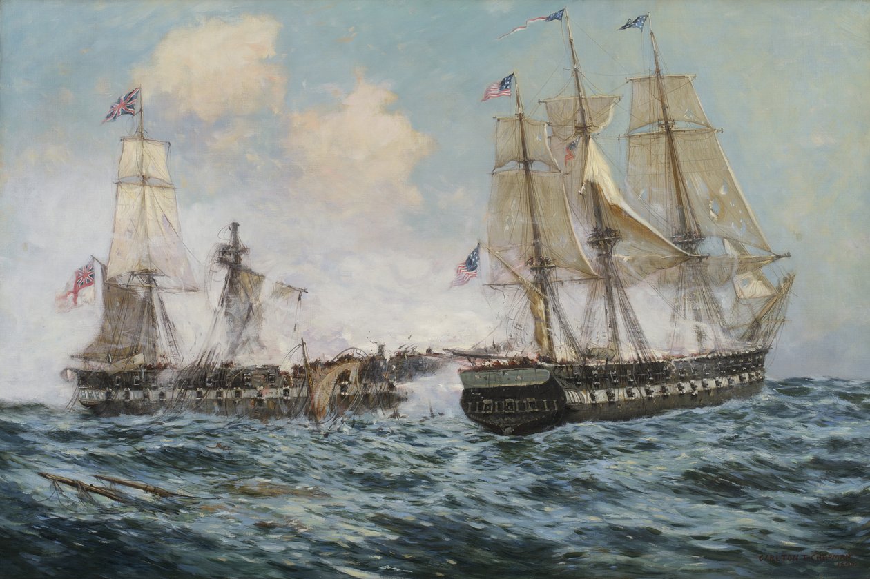 Gefechte zwischen der U.S. Fregatte Constitution und H.M.S. Java, 1896 von Carlton Theodore Chapman
