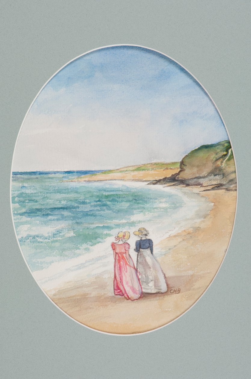 Anne & Henrietta spazieren zum Meer, 2006 von Caroline Hervey Bathurst