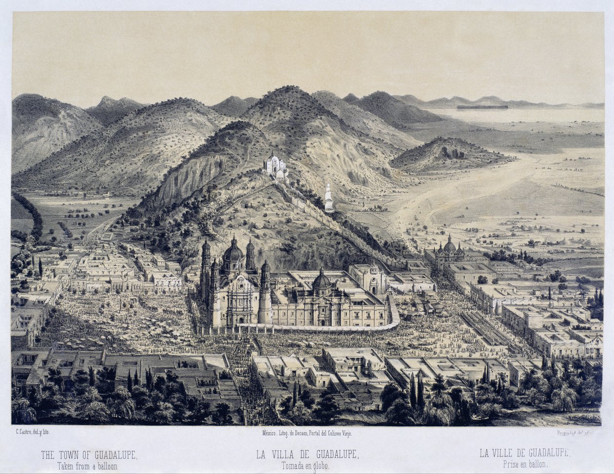 Die Villa de Guadalupe aus einem Heißluftballon gesehen von Casimiro Castro