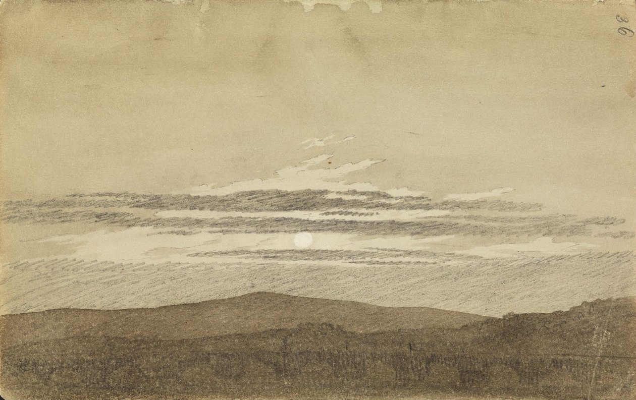 Berglandschaft im Sonnenuntergang von Caspar David Friedrich