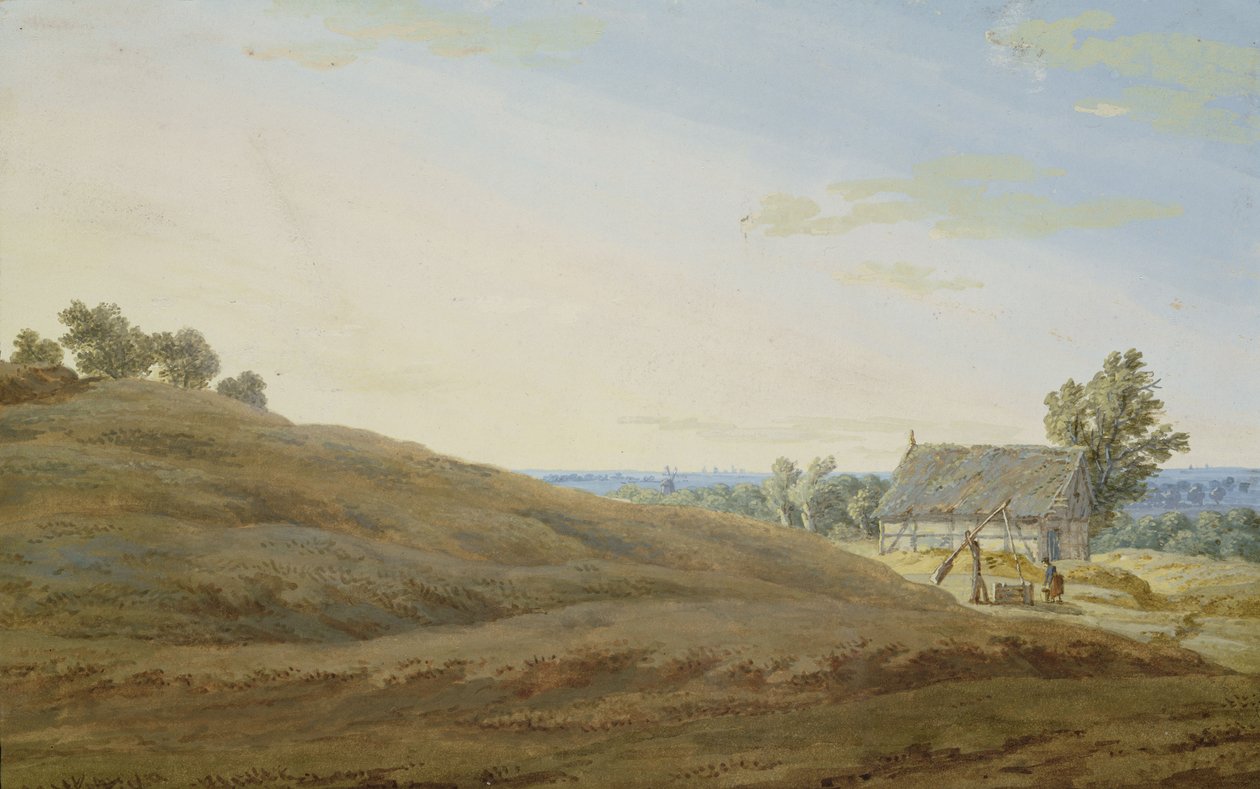 Hütte mit einem Brunnen auf Rügen von Caspar David Friedrich
