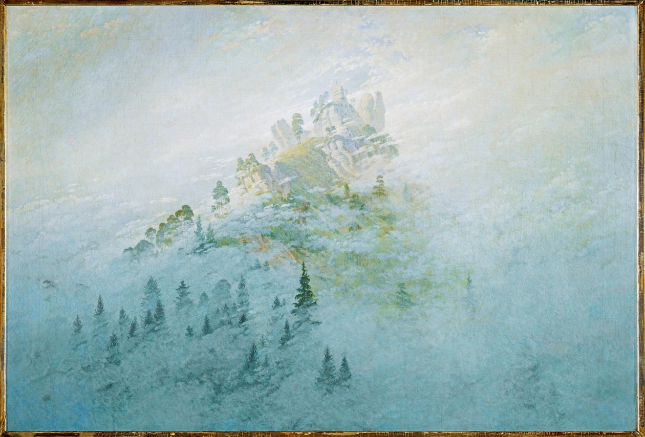 Berg im Nebel von Caspar David Friedrich