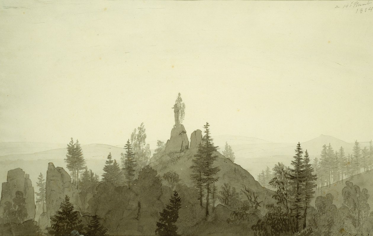 Statue der Madonna in den Bergen von Caspar David Friedrich