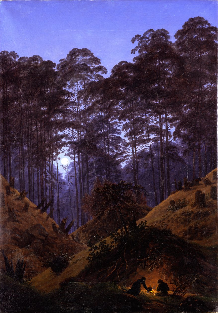 Waldinneres bei Mondschein von Caspar David Friedrich
