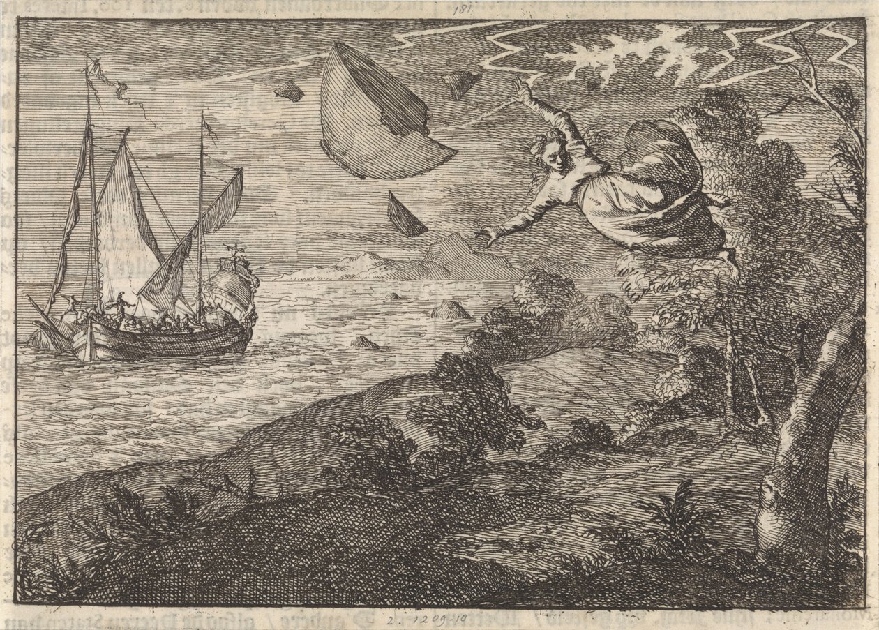 Starker Wind an der Küste von Malmö, 1679 von Caspar Luyken