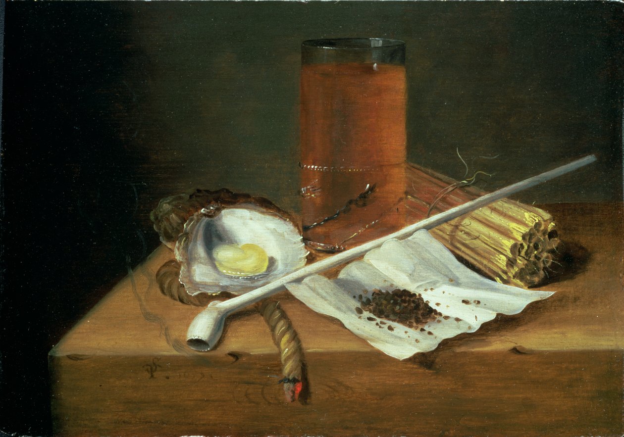 Stillleben mit Rauchutensilien, 1659 von Casparus Smits