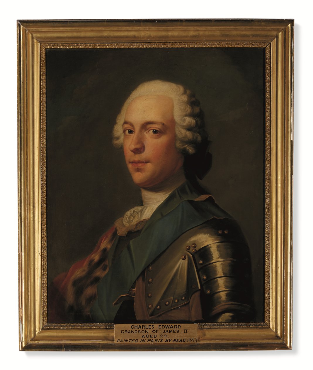 Prinz Charles Edward Stuart in Rüstung mit blauem Band des Hosenbandordens von Catherine (attr. to) Read