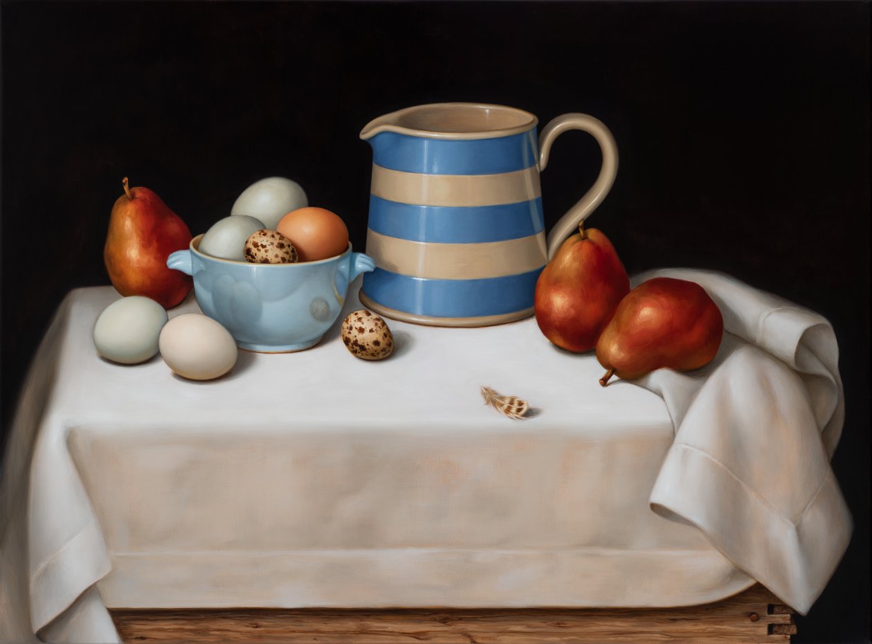 Stillleben mit Wachtelfeder, 2019 von Catherine Abel
