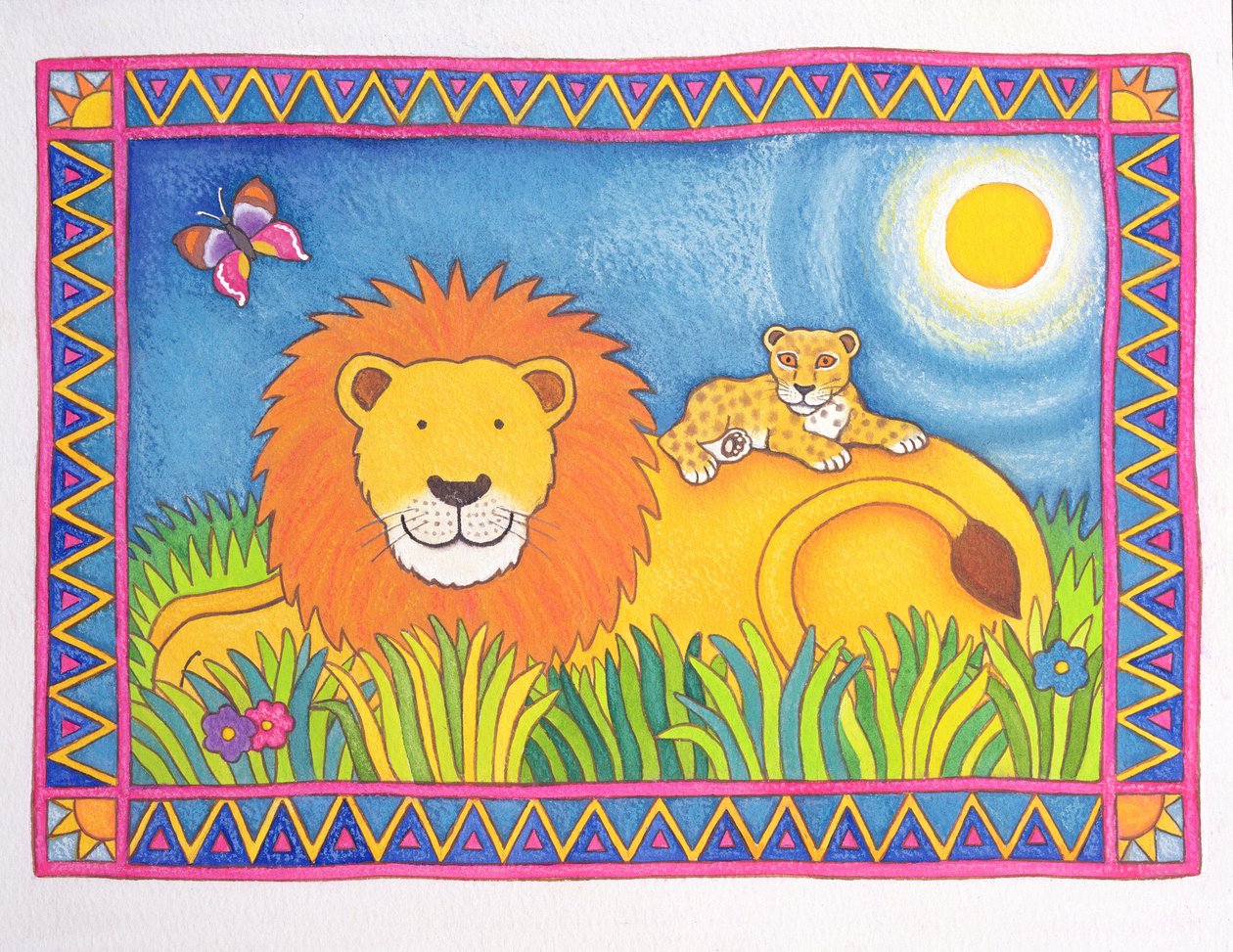 Löwe in der Sonne, 1997 von Cathy Baxter