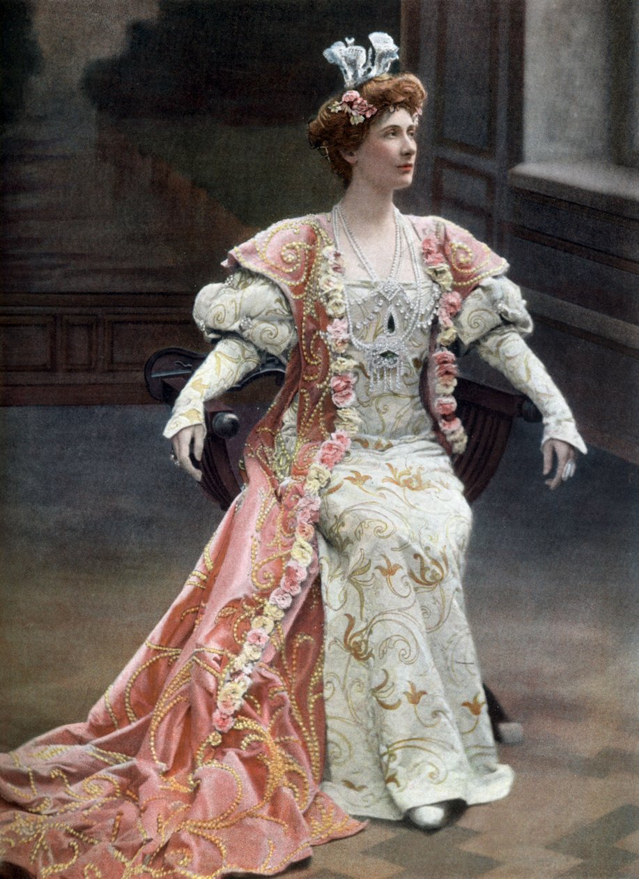 Schottische Opernsängerin Mary Garden (1874-1967) als Orlanda in der Oper "La reine Fiammette" in Paris, Foto von Cautin et Berger aus der französischen Zeitung "Le Theatre" vom 11. Februar von Cautin and Berger