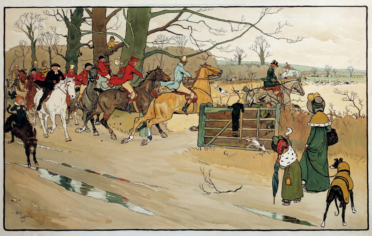 Gravur von Cecil Aldin, England. Sammlung Teil von Cecil Charles Windsor Aldin