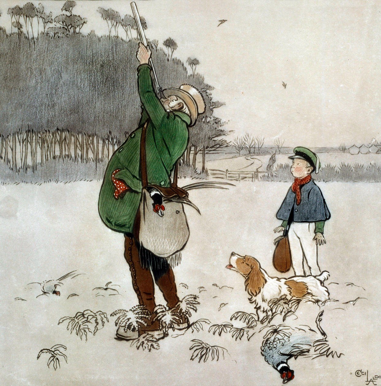Der Kämpfer schießt Enten von Cecil Charles Windsor Aldin
