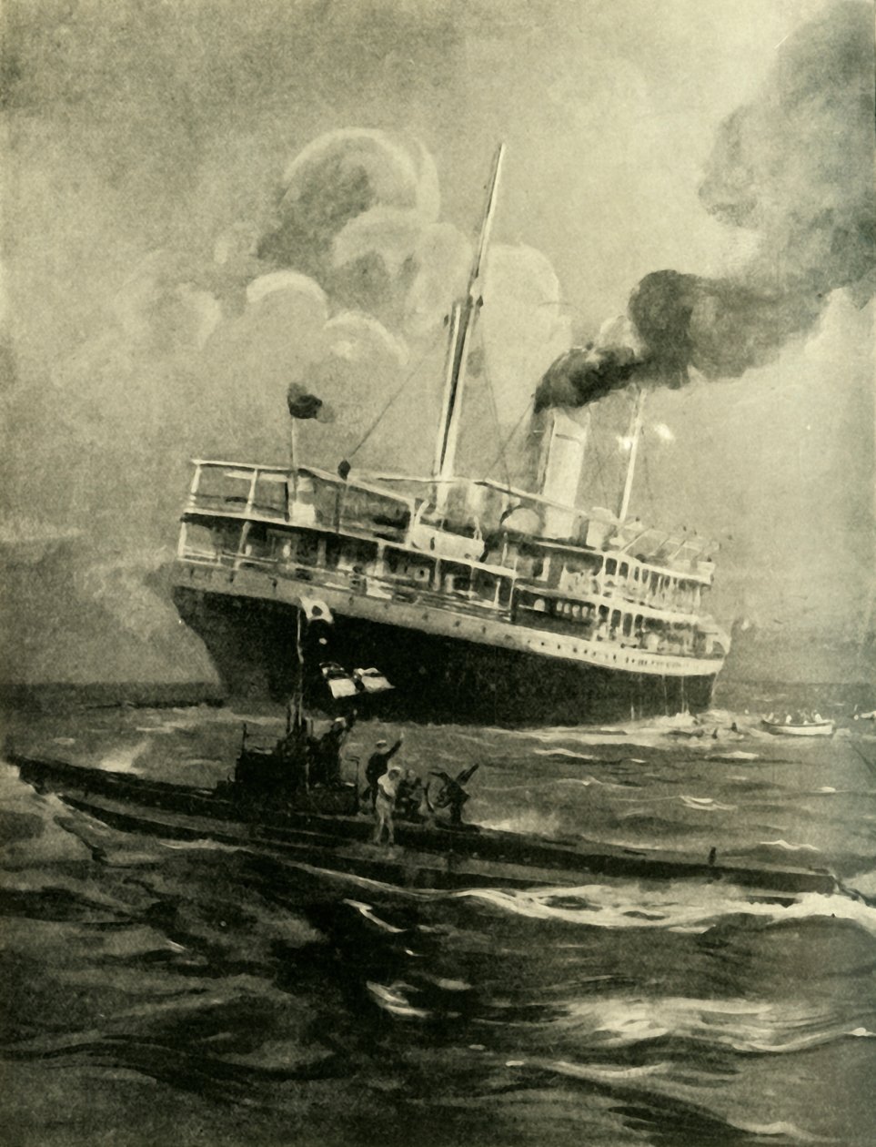 Das Sinken der Falaba, Erster Weltkrieg, 28. März 1915, ca. 1920 von Cecil King