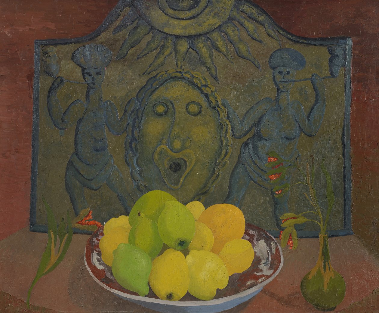 Stillleben vor Sussex-Feuerplatte von Cedric Morris