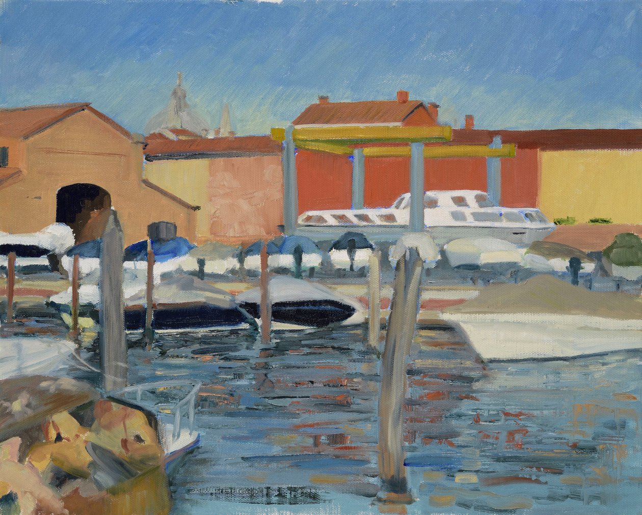 Bootswerft, Spätnachmittag, Venedig, 2022 von Celia Montague