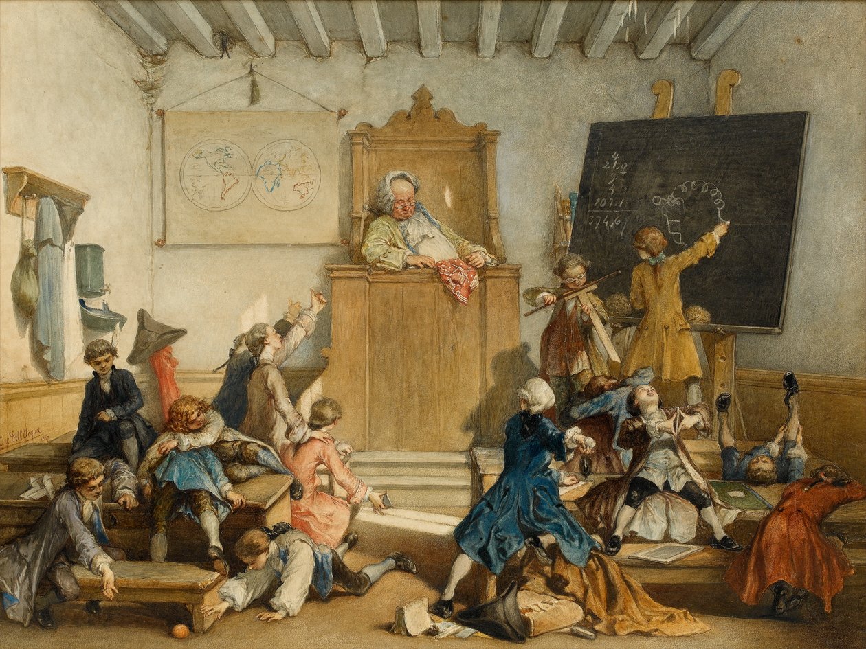 Bildung für die Privilegierten, eine Schule für die Kinder von Höflingen, Wien, 1867 von Cesare Felix dell Acqua