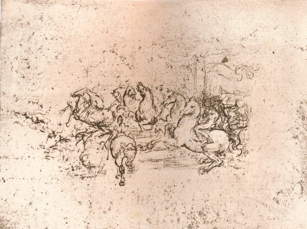 Kopie eines Teils des Cartoons der Schlacht von Anghiari, um 1505-1523, 1883 von Cesare da Sesto