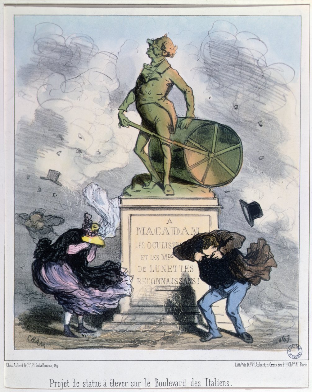 Projekt zur Errichtung einer Statue zu Ehren von Macadam am Boulevard des Italiens, Paris von Amédée de Noé