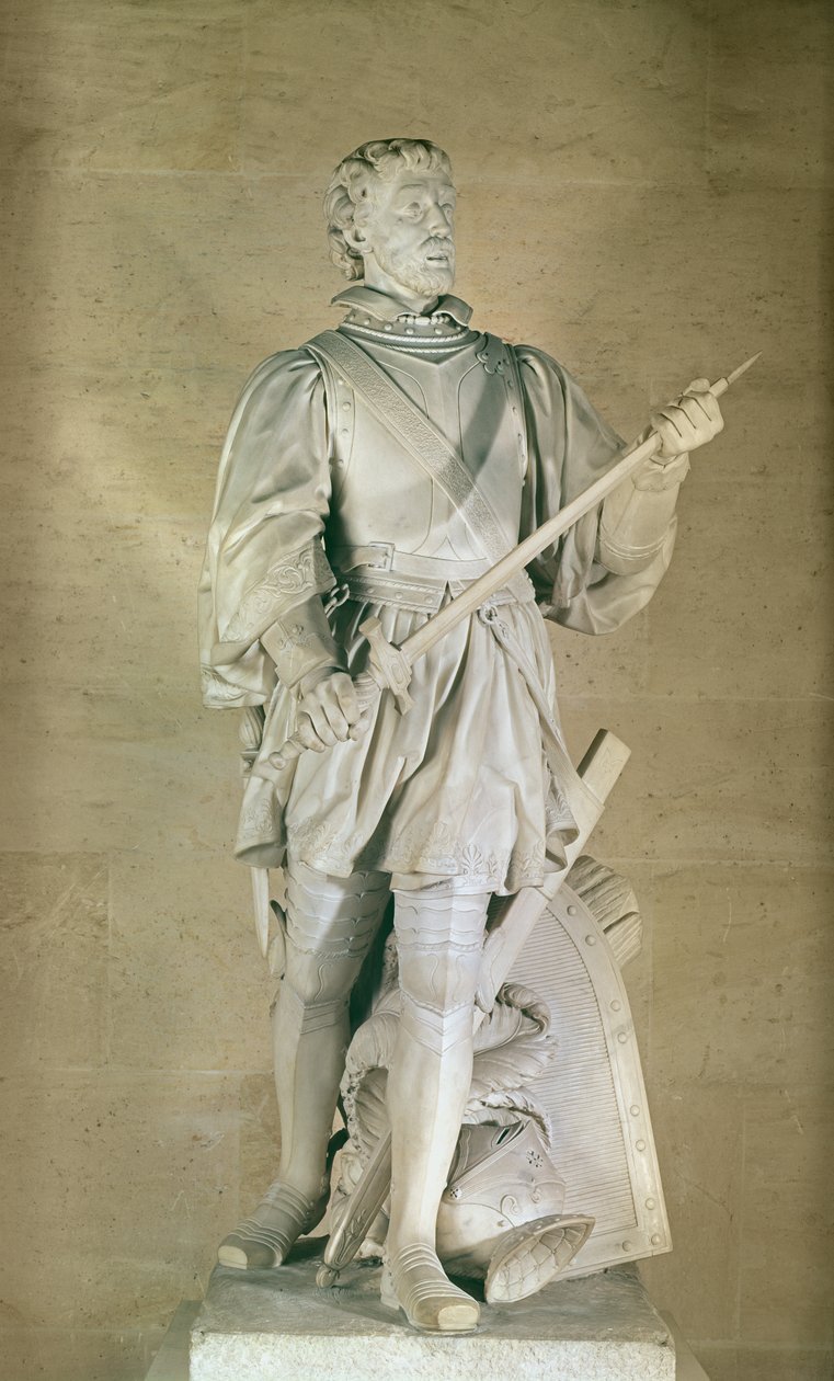 Statue von Pierre du Terrail (1476-1524) Chevalier de Bayard, 1787 von Charles Antoine Bridan