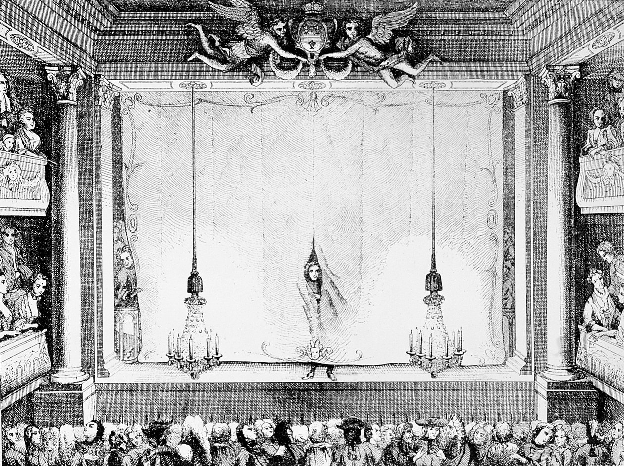 Die Comédie Française zur Zeit von Molière (1622-73) im Palais Royal Auditorium von Charles Antoine Coypel