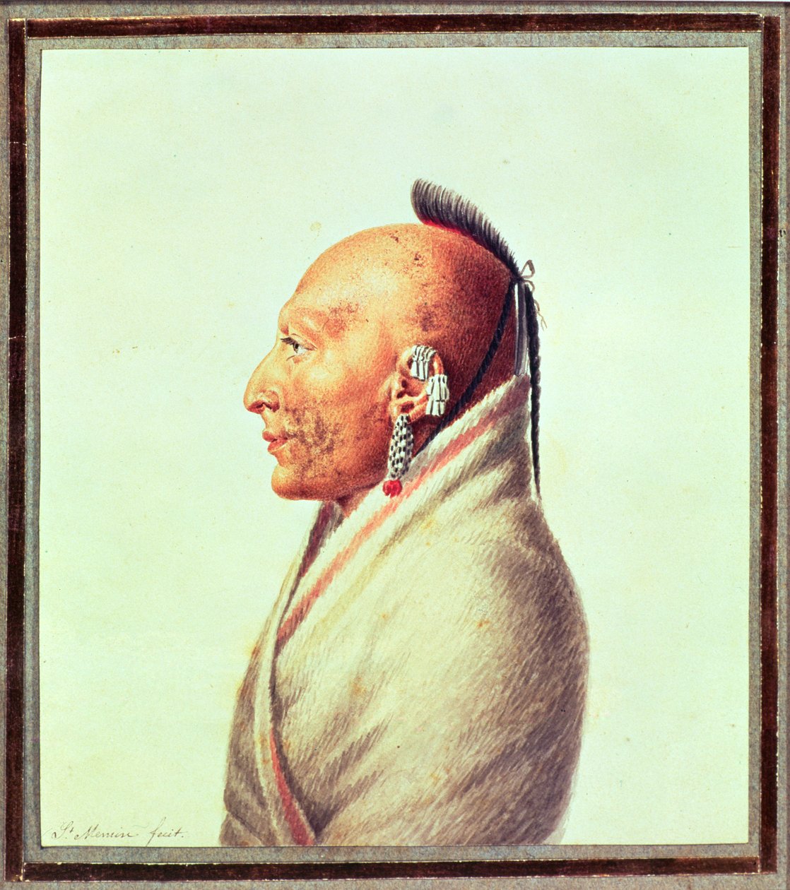 Indianerhäuptling der kleinen Osagen, ca. 1807 von Charles Balthazar Julien Févret de Saint Mémin