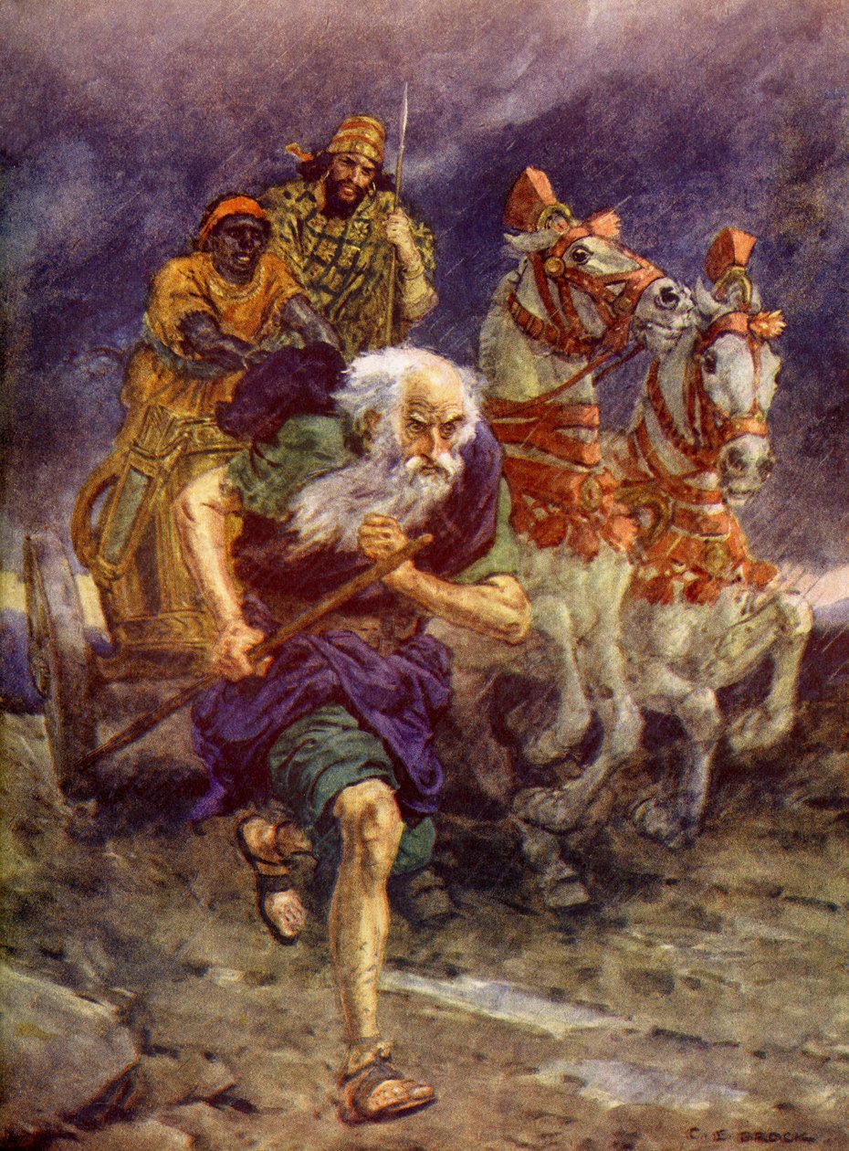 Elija lief vor dem Wagen her von Charles Edmund Brock