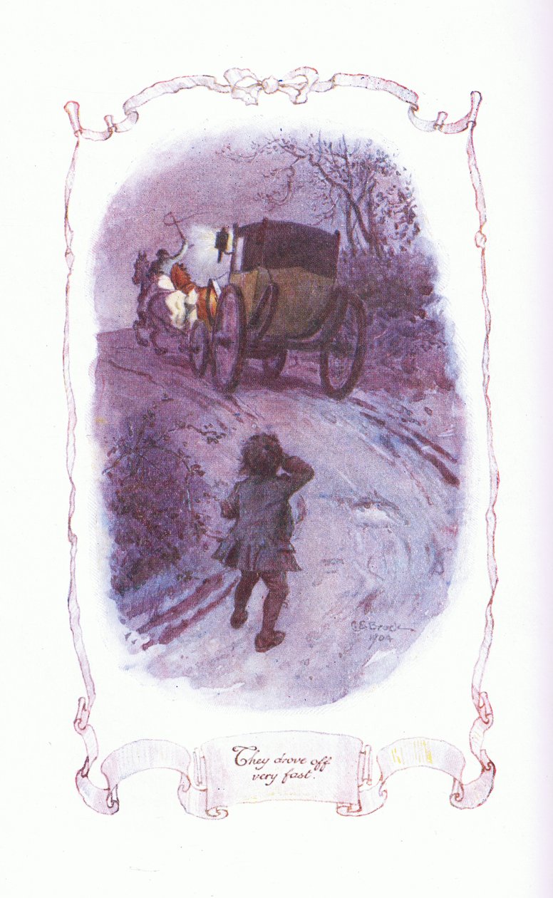 Sie fuhren sehr schnell weg, aus The Vicar of Wakefield veröffentlicht von J M Dent & Son Ltd, 1920er Jahre von Charles Edmund Brock
