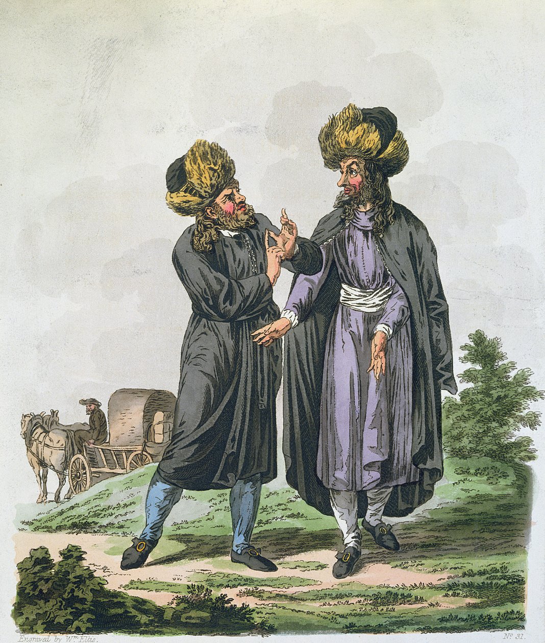 Polnische Juden, graviert von William Ellis (1747-1810) veröffentlicht 1804 von Charles Emilius Gold